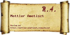 Mettler Ametiszt névjegykártya